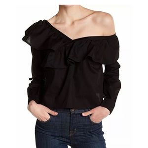 Love Fire Asymmetrical Ruffle Top